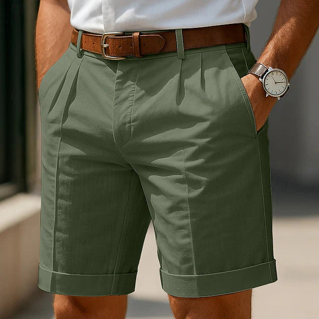 Pleated Summer Bermuda Shorts